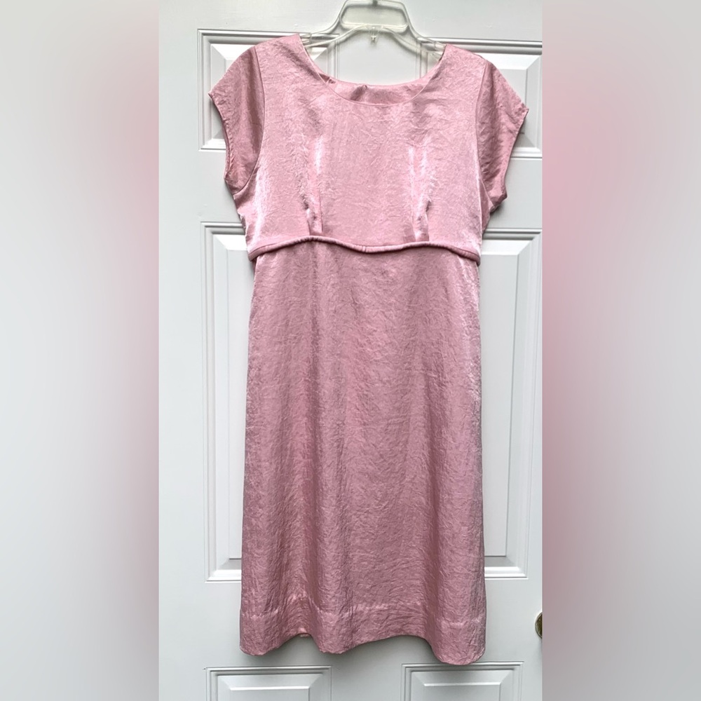 Womens Size L Dress Pink Rose Cottagecore Babydoll Prairie Midi Forest Fairy